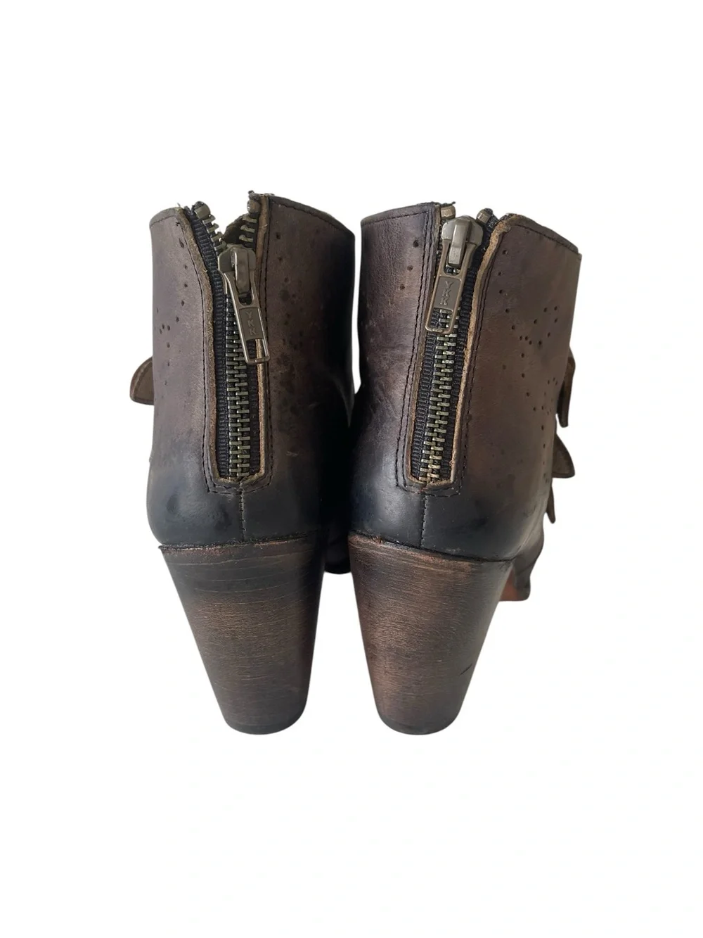 Freebird By Steven Malbec Ankle Bootie Zipper Buckle Leather Boot 8